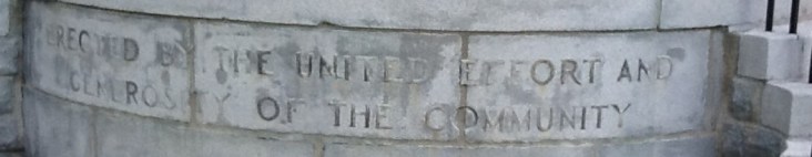 Erected by the united effort and generosity of the community.